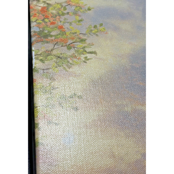 Thomas Kinkade Disney Mickey Minnie Lighthouse Cove Canvas Wrap 14x14 w/ COA - Picture 5 of 10